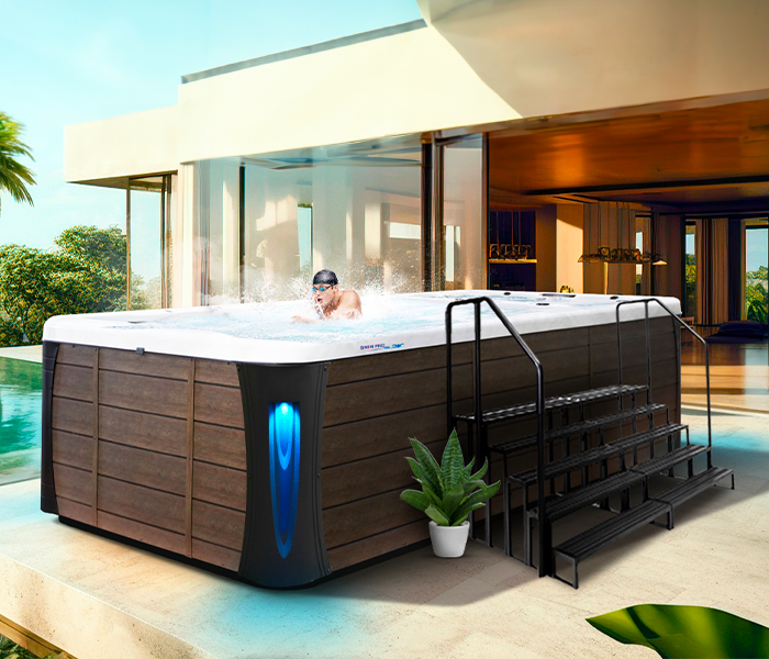 Calspas hot tub being used in a family setting - Cerritos